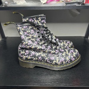 Bota de Combate Doc Martens The Original Negra Floral Flores Mujer Talla 8 - Imagen 1 de 11