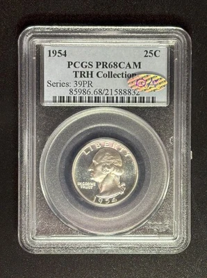 Washington Quarter 1954 graduación profesional PR68CAM TRH colección camafeo prueba plata Foto 1 de 2