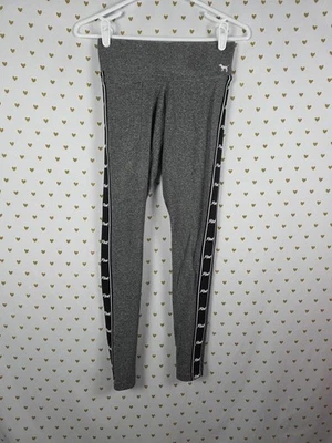 Victorias Secret PINK Logo stripe Leggings YOGA Grey XS - Image 1 of 4