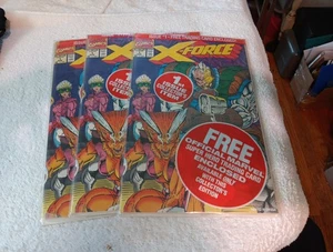 1991 X-FORCE ISSUE #1 STILL SEALED!! Mit Sammelkarte Marvel Deadpool 3 Stück - Bild 1 von 8