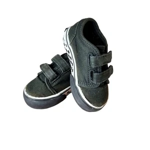 VANS Kids Black Canvas Hook & Loop Straps Winston V Slip On Sneaker Shoe Sz 5 - Picture 1 of 6