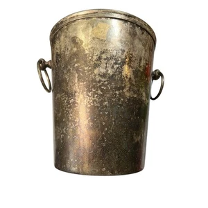 Piatto argento vintage su ottone portabottiglie champagne caddy made in India - Foto 1 di 7