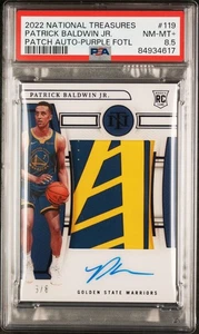 2022 Panini National Treasures Patrick Baldwin Jr RPA Purple /8 - PSA 8.5 Pop 1 - Picture 1 of 2