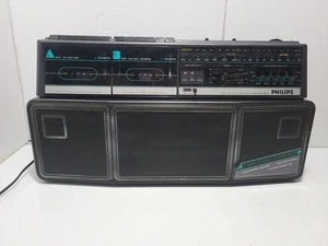 Vintage Magnavox D-8300 Dual Deck Stereo Radio Cassette Recorder Ghettoblaster FUNKTIONIERT!  - Bild 1 von 16
