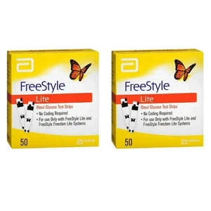 Tiras reactivas para diabéticos de monitoreo de glucosa en sangre FreeStyle Lite 100 quilates EXP 2026 - Imagen 1 de 2