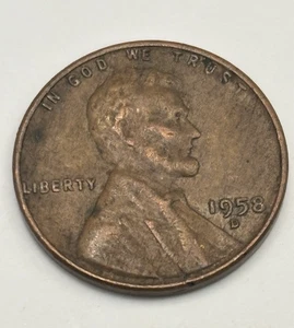 1958 D Lincoln Wheat Penny - Picture 1 of 4