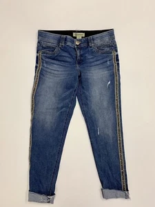 Democracy Ab Technology Röhrenjeans roher Saum verziert Seitenstreifen blau 10 - Bild 1 von 15