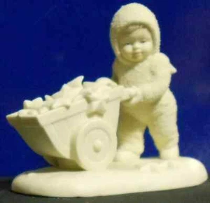 Snowbabies "There s Another One"  Figurine  With Wheelbarrow Dep't.56 - Picture 1 of 2