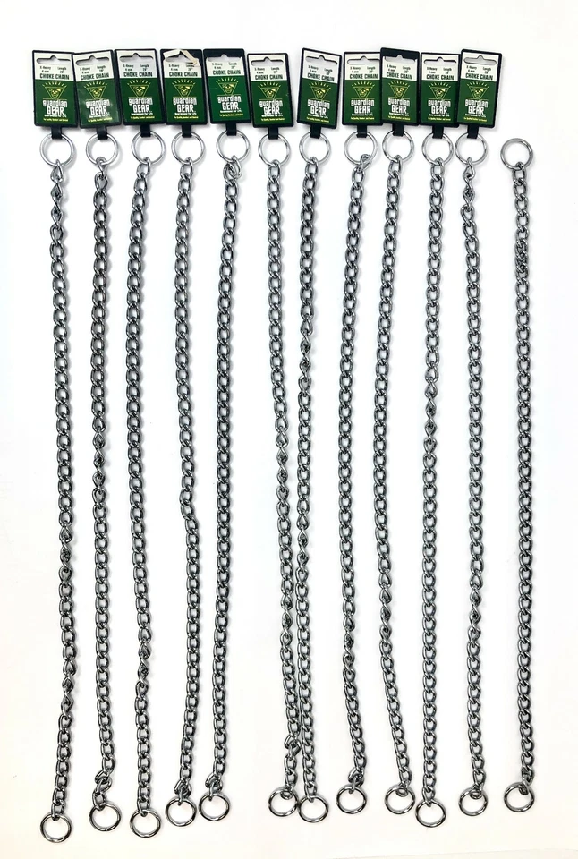 Juego de 12 collar de perro cadena estranguladora Guardian Gear 4 mm 28 pulgadas Foto 1 de 4