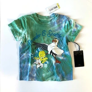 Disney Princess Flounder & Scuttle T-Shirt The Little Mermaid Toddler 2T Tye Dye - Picture 1 of 6