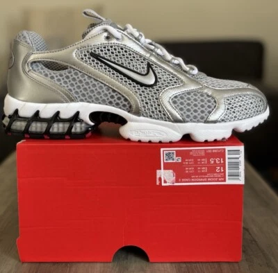 Size 12 - Nike Air Zoom Spiridon Cage 2 Metallic Silver Shoes CJ1288-001 Men’s - Image 1 of 4