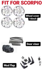 Fit For Scorpio Combo Kit With Wheel cover 16 inch ,Door Visor, Mudflap - Picture 1 of 4