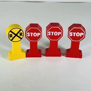 Wooden Railway Accessories Thomas The Train Vintage Signs Stop Crossing 2001 - Picture 1 of 11