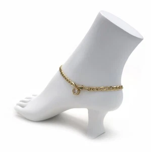 5mm PULSERA ITALIANA CUBANA CADENA ESLABÓN TOBILLO 10" TOBILLO CZ CHAPADA EN ORO 14K - Imagen 1 de 5