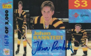 SPRINT 1995 SIGNATURE ROOKIES AUTO-PHONEX JOHAN RAMSTEDT #33 AUTOGRAMMKARTE - Bild 1 von 2