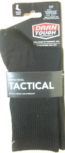 DarnTough Tactical Micro Crew Light Socks (T4018) Unisex – (Black, Small)