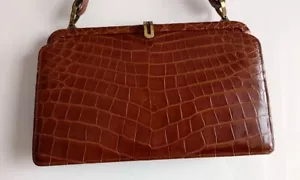 Seltene Vintage Leder Handtasche, Wien, Österreich, 50er Jahre, von Winkler - Bild 1 von 23