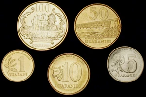 Paraguay 100 to 1 Guaranies 1992 to 2005 UNC Set - 5 pcs (GLCS-002) - Picture 1 of 2