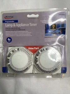 2er-Pack Amertac programmierbare Lampen- und Geräte-Timer, vier tägliche Ein-/Ausschaltzeiten - Bild 1 von 2