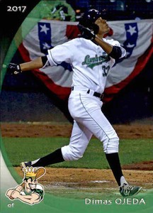 2017 Clinton LumberKings Grandstand #25 Dimas Ojeda Fort Worth Texas TX Card