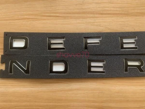 DEFENDER COUNTY SILVER BLACK HOOD BADGE LETTERS FIT LAND ROVER - Picture 1 of 7