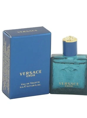 Versace Eros Men Eau de Toilette Miniatura Splash para Hombres 5 ML Nuevo Foto 1 de 3