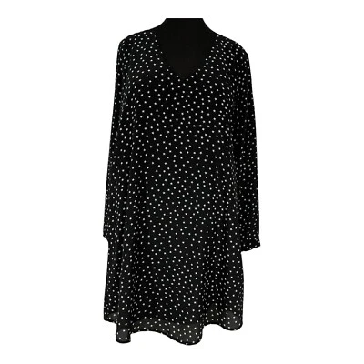 Madewell 100% Silk Star Print Swing Dress-Black/Gold Buttons-Size XS ECU - Image 1 of 4