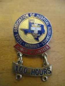 Texas Association of Hospital Auxiliaries Junior Volunteer w/100 Hours - Picture 1 of 5