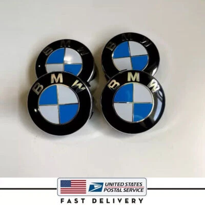 Tapacubos centrales de rueda de 56 mm 4 piezas logotipo insignia emblema BMW 36136850834 Foto 1 de 4