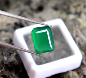 Green Beryl(Bixbite) Emerald Cut Mined Stone 6.7Ct Certified Loose Beryl Stone - Picture 1 of 8