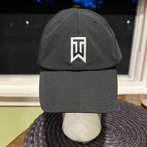Tiger Woods Hat Cap Stretch Fit Black White Nike Casual Embroidered Golfer Adult - Picture 1 of 14