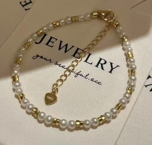 natural round south sea white pearl bracelet - Picture 1 of 1