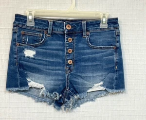 EUC American Eagle Super Stretch Jeansshorts, distressed, blau 8 - Bild 1 von 6