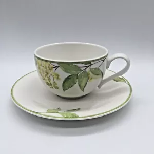 Villeroy & Boch Green Garland Breakfast Cup and Saucer NEW - Picture 1 of 2