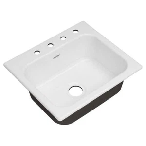 American Standard Drop-in Kitchen Sinks Quince Cast Iron 25" 4-Hole Single Bowl - Picture 1 of 7