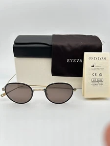 Eyevan Polarized Sunglasses Epitome AG-C Black Antique Gold Titanium 48 23 145 - Picture 1 of 6