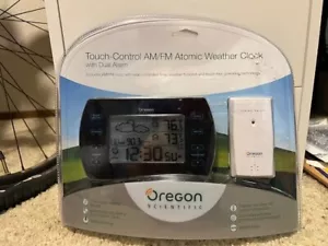 Oregon Scientific Touch Control AM/FM Atomic Weather Clock Dual Alarm Brand New - Picture 1 of 6