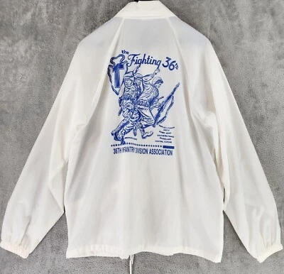 Auburn Jacket Mens Large White Blue The fighting 36th Infantry Division Vintage - Image 1 of 4