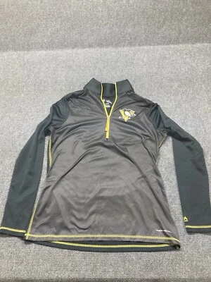 Camiseta deportiva NHL Penguins para mujer talla XL negra manga larga 1/4 cremallera base térmica  Foto 1 de 4