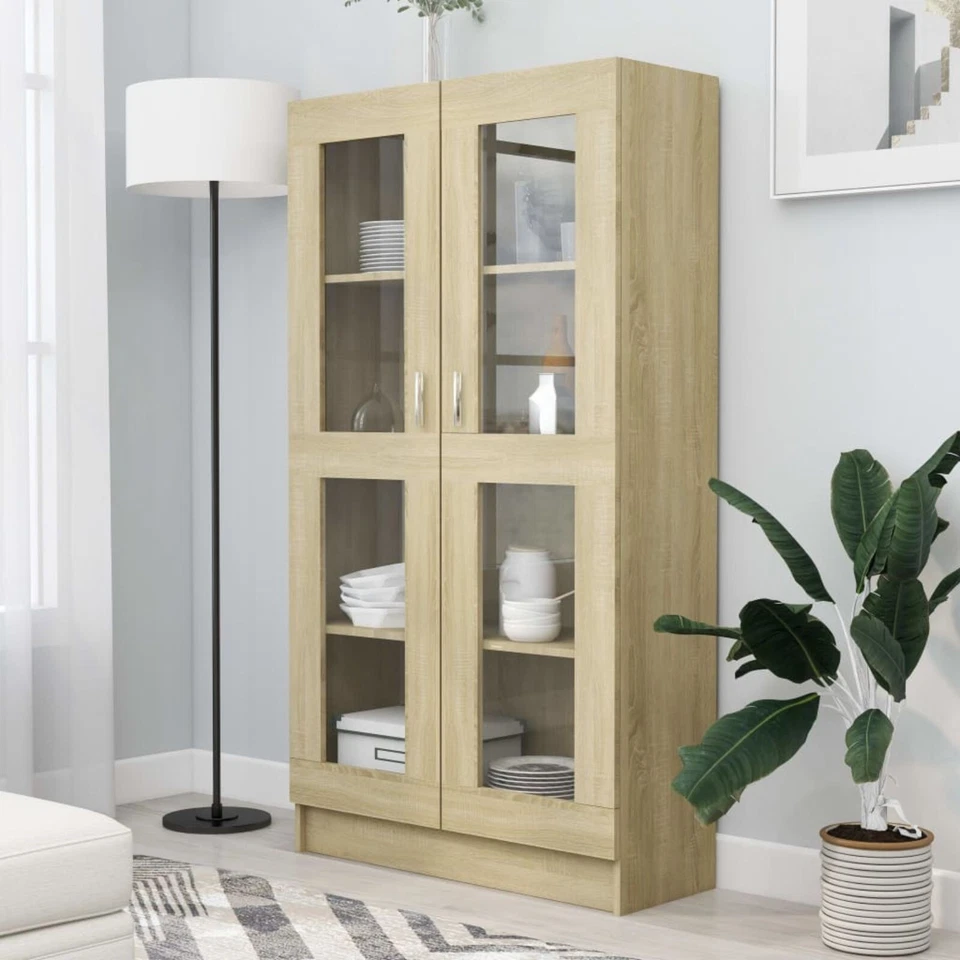 2 Door Vitrine Cabinet Bookshelf Book Stand Rack Book Display Cupboard Unit - Image 1 of 1