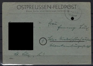 Ostpreußen Feldpost eines Leutnants, P 2 e (graublau), 6.4.45, ME 1200€ (FP-02) - Bild 1 von 3