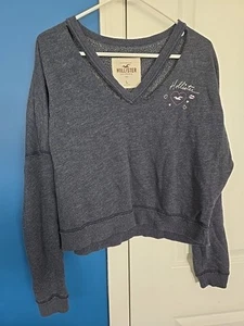 Hollister Crop Sweatshirt "Radiate Love" Junior Size Large - Picture 1 of 10