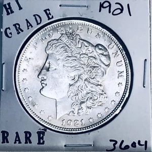 1921 MORGAN SILVER DOLLAR HI GRADE GENUINE U.S. MINT RARE COIN 3604 - Picture 1 of 3