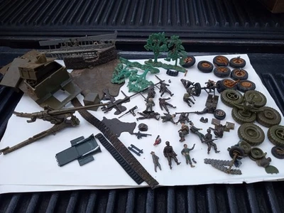 Vintage Monogram / Snaptite WW2 Army Models Junkyard Lot Incomplete  - Image 1 of 4