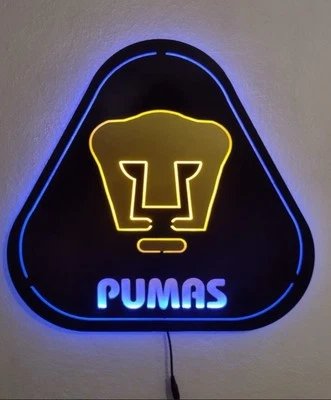 Letrero de pared/bar decoración FC Club Deportivo Pumas UNAM -LED Foto 1 de 4