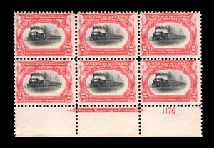 MOMEN: US STAMPS #295 INTACT PLATE BLOCK OF 6 MINT OG NH LOT #94977 - Picture 1 of 2