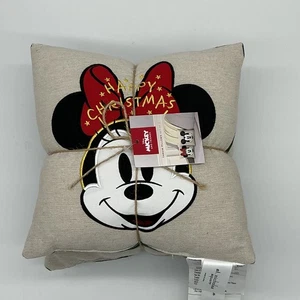 NEW St. Nicholas Square Disney Mickey Minnie Christmas Holiday Pillow Set Of 2 - Picture 1 of 12