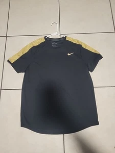 Nike dri fit t shirt LARGE Gold And Black - Picture 1 of 10