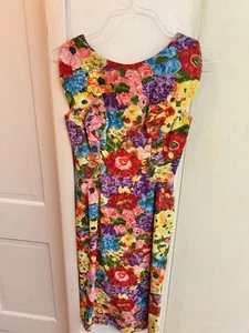 Vintage Edward Abbott Of New York 60er Jahre buntes Midikleid gebraucht - Bild 1 von 8