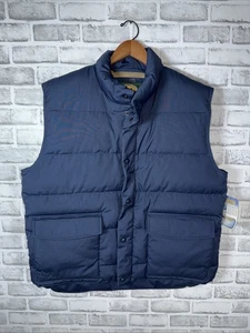 Cabela’s Premier Northern Goose Down Filled Puffer Fleece Lined Blue Vest Mens L - Picture 1 of 7